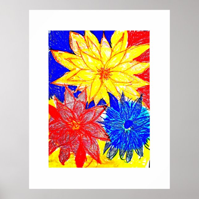Dahlias Contraste Bois Photo Impression (Devant)