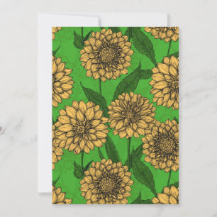 Dahlias en jaune et vert