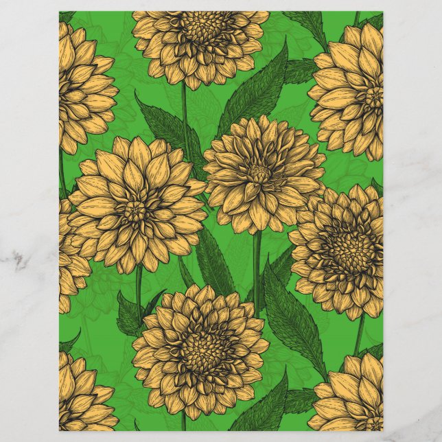 Dahlias en jaune et vert (Devant)