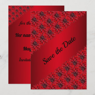 Dahlias rouge sang dans le style gothique, carte d