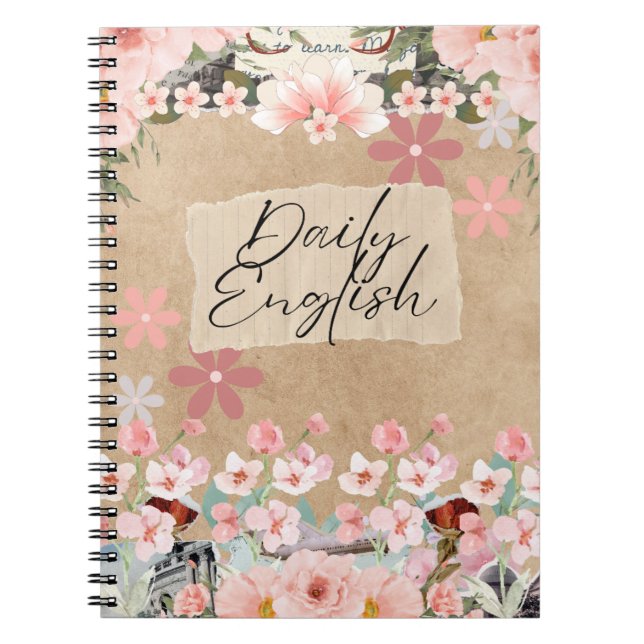 "Daily English Study Journal - Floral Vintage (Devant)