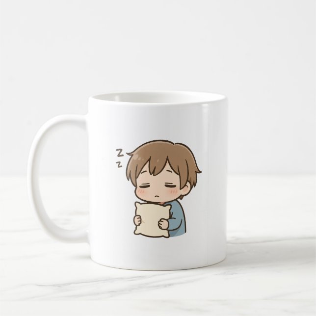 Daily Mood “Sleepy” Cute Chibi Mug (Gauche)