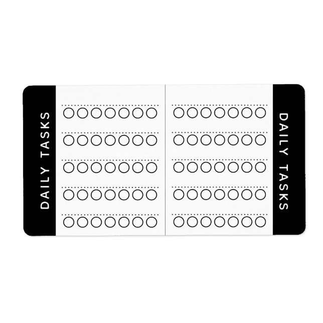 Daily Tasks Checklist Planner Sticker Label (Devant)