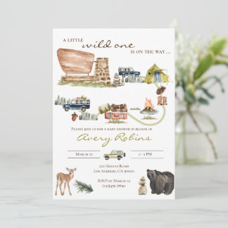 Dainty invitation Baby shower du Parc National