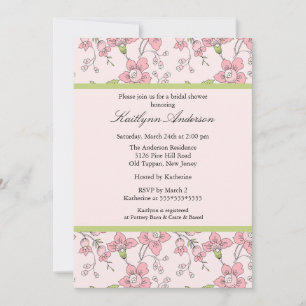 Dainty Rose Floral Nuptiale Invitation à la douche