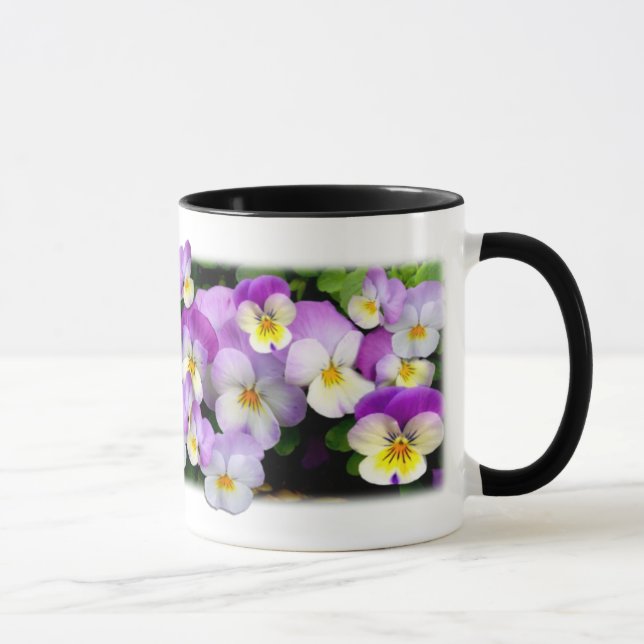 Dainty Violas ~ Ringer Mug (Droite)