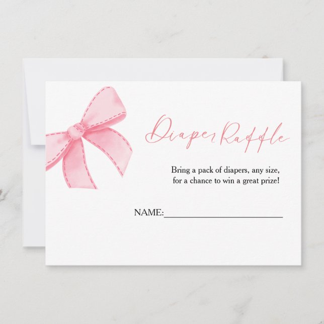 Daiper Boho Rose Bow Raffle pour carte baby shower (Devant)