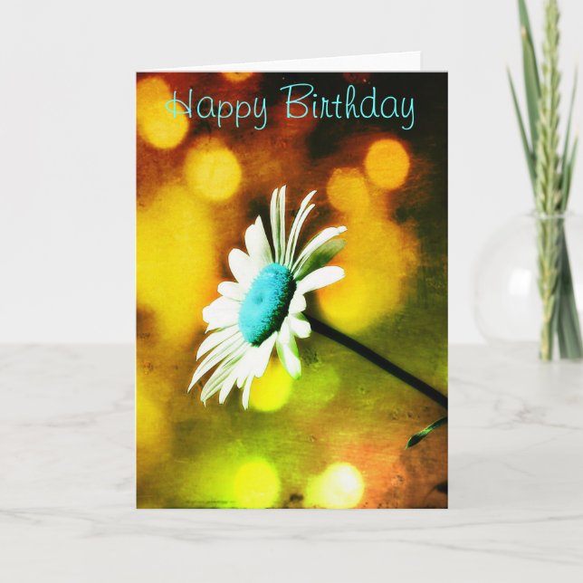 Daisée Turquoise en Carte Or Anniversaire (Devant)