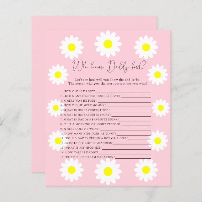 Daisées fleurs sauvages - Qui connaît le mieux DAD (Devant / Derrière)