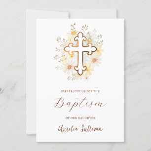 Daisies Bouquet Baptême Invitation