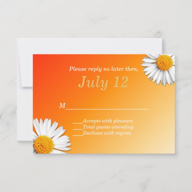 Daisies d'été Mariage Carte RSVP (Devant)