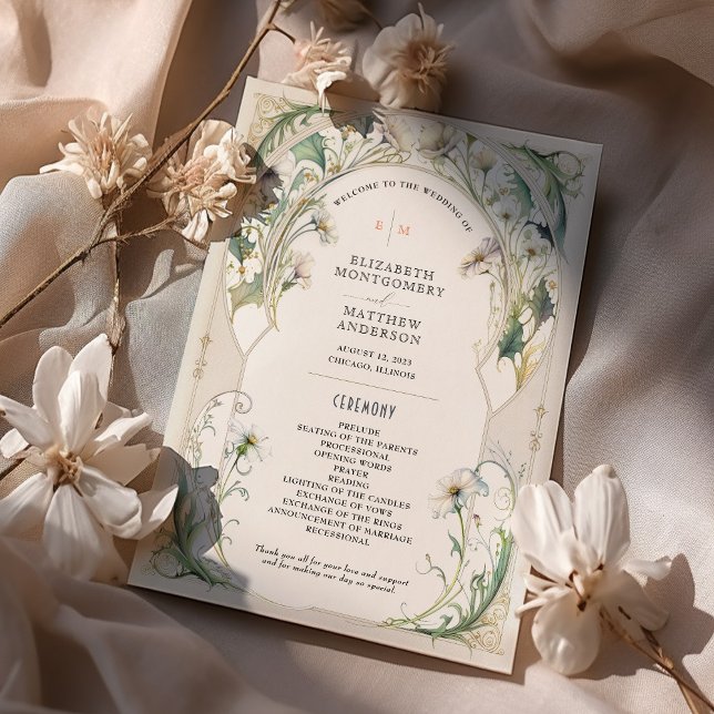 Daisies Programme de mariage Art Nouveau Mucha (Créateur téléchargé)