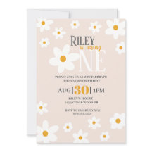 Daisy 1er anniversaire Invitation