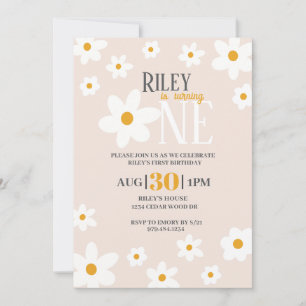 Daisy 1er anniversaire Invitation