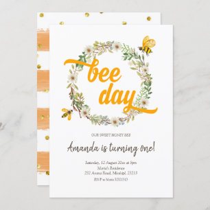 Daisy and Bee Day Invitation Anniversaire