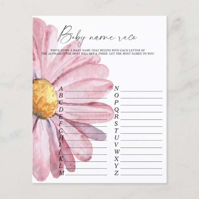 Daisy baby shower - Baby name race game (Devant)