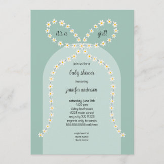 Daisy Bow Baby Shower Invitation