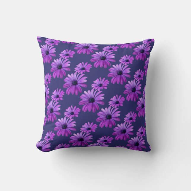 Daisy Coussin Blue Daisy Coussin Flower Decor (Recto)