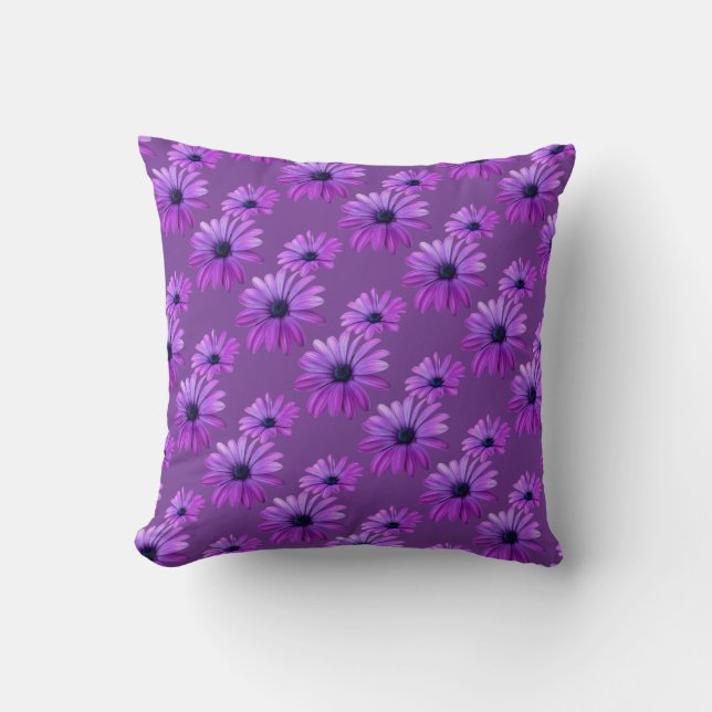 Daisy Coussin Blue Daisy Coussin Flower Decor (Recto)