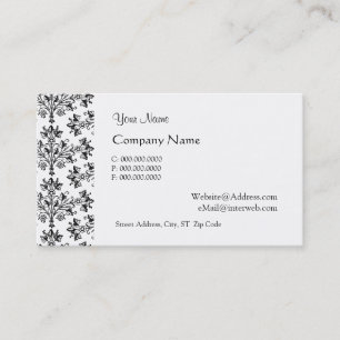 Daisy Damask noir blanc Cartes de visite personnal