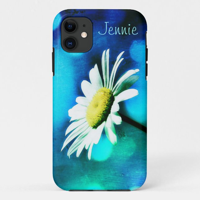Daisy en Turquoise iPhone 5 Coque *Personnaliser* (Dos)