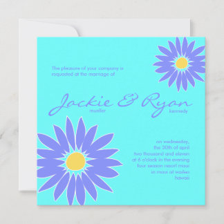 Daisy Faire-part de mariage Turquoise Périwinkle B