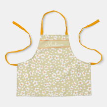 Daisy Floral Girls Nom tablier personnalisé