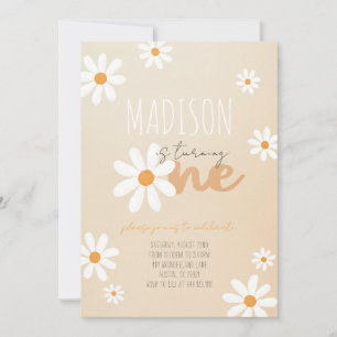 Daisy Flower Retro Anniversaire Fête Invitation
