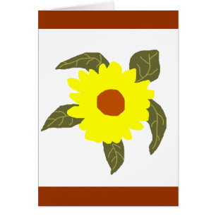 Daisy flower sea turtle blank card