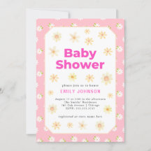 Daisy Girl Pastel Baby shower Invitation