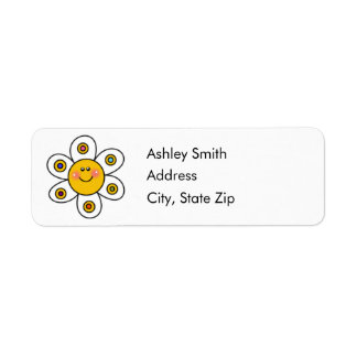 Daisy Happy Face Retourner l'adresse Étiquettes