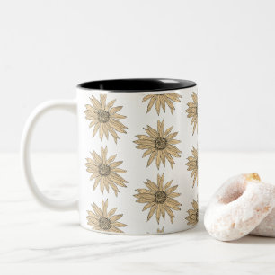Daisy Jaune Fleur Peinture Bouquet Café Mug