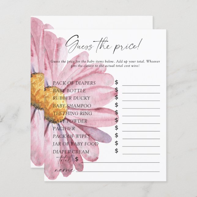 Daisy - Jeu devinez le prix (Devant / Derrière)