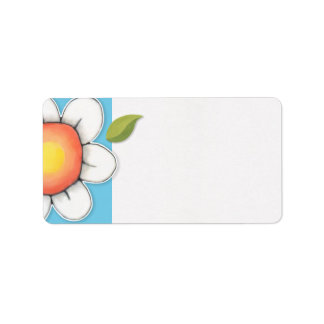 Daisy Joy Étiquette de adresse bleu