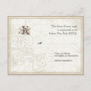 Daisy, Pansy, Rose n Papillon - Mariage carte RSVP