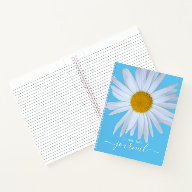 Daisy Photo Journal Bleu Blanc Carnet de script (Intérieur)