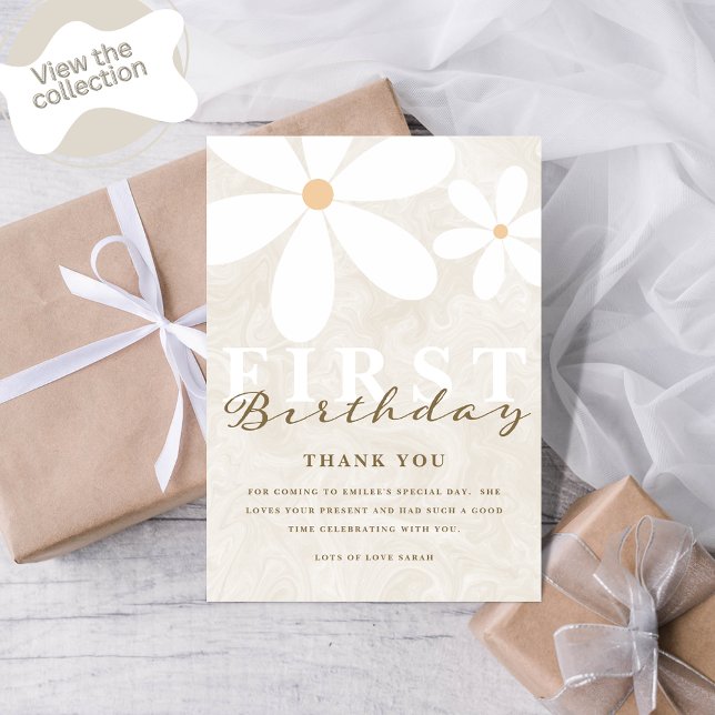 Daisy Premier Anniversaire Fête à thème Carte de r (Créateur téléchargé)