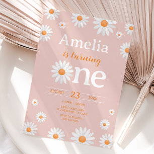 Daisy Première Invitation d'anniversaire, Boho Ros