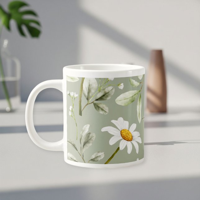 Daisy Print Coffee Mug Wraparound Design  (Créateur téléchargé)