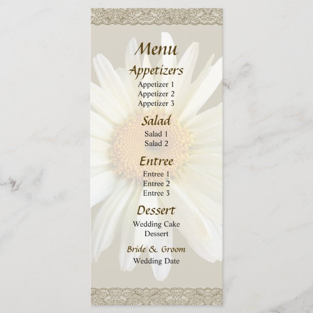 Daisy Recherche vers le haut Menu Mariage (Devant)