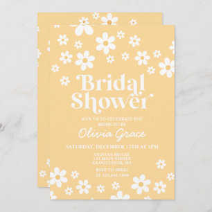 Daisy Retro jaune Floral nuptiale Invitation