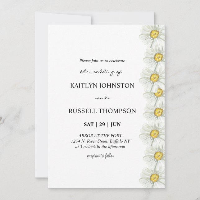 Daisy Simple Mariage Invitation (Devant)