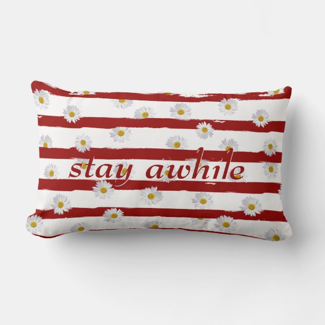 Daisy Stripes Restez À Lumbar Coussin (Recto)