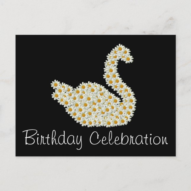 Daisy Swan Anniversaire Fête Invitation (Devant)