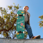 Daisy Vintage Bouquet Pattern in Green Skateboard<br><div class="desc">Daisy Vintage Bouquet Pattern in Green Skateboard. Playful,  cute,  pretty & feminine by Dreaming Cocoon. Personalize and add name to the skateboard deck. A perfect gift for a girl who loves skateboarding,  outdoorsy and pretty flowers.</div>