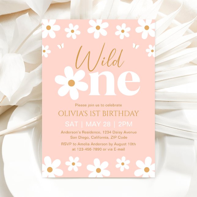 Daisy Wild One 1st Birthday Invitation (Créateur téléchargé)