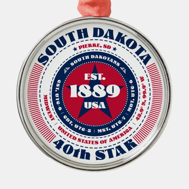 Dakota du Sud 40e ornement de Noël d'État (Devant)