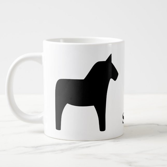 Dala suédois Cheval Black Spécialité Mug (Gauche)