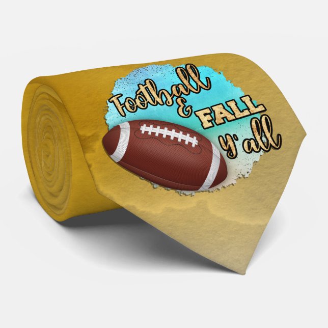 Dale Football & Fall Y'all sur Cravate Jaune (Roulé)