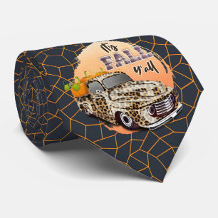 Dale It's Fall Y'all on Black & Orange Cravate